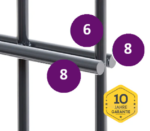 Doppelstab- Zaun 8/6/8, MW 50/200 anthrazit oder moosgrün, L=251 x H=variabel – Bild 2