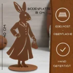 Edelrost Hasenfiguren – Sir Hopps & Lady Leaf – Bild 3